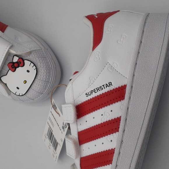 NIB ADIDAS ORIGINALS HELLO KITTY SUPERSTAR CF C KIDS GIRLS SHOES SIZE 2Y - Picture 7 of 10